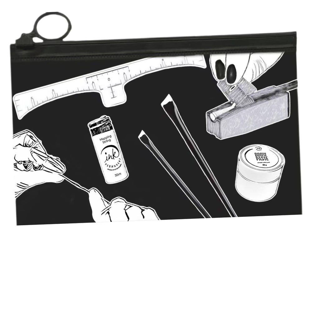 Ink Permanent – 20 pochoirs sourcils avec adhésif robuste.