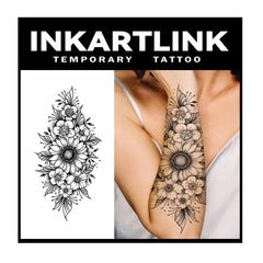 INKARTLINK fleur-design, rendu réaliste et longue tenue sur la peau.