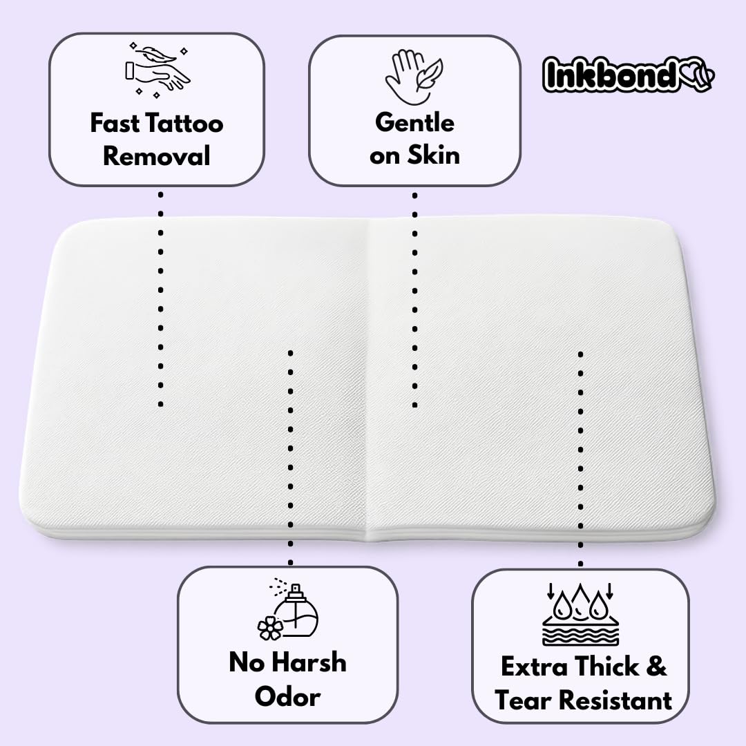 Lingette Inkbond efficace sur tous les tatouages temporaires, sans résidu.