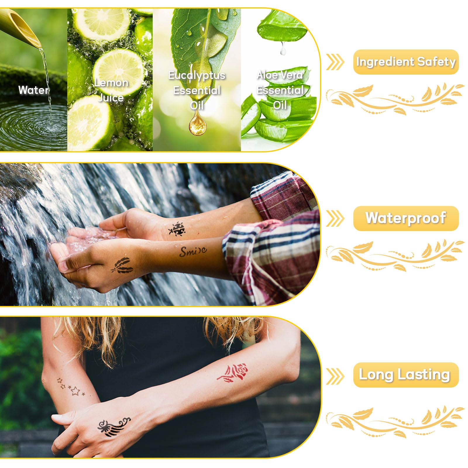InkForge pochoirs tatouage: 32 modèles pour motifs variés.