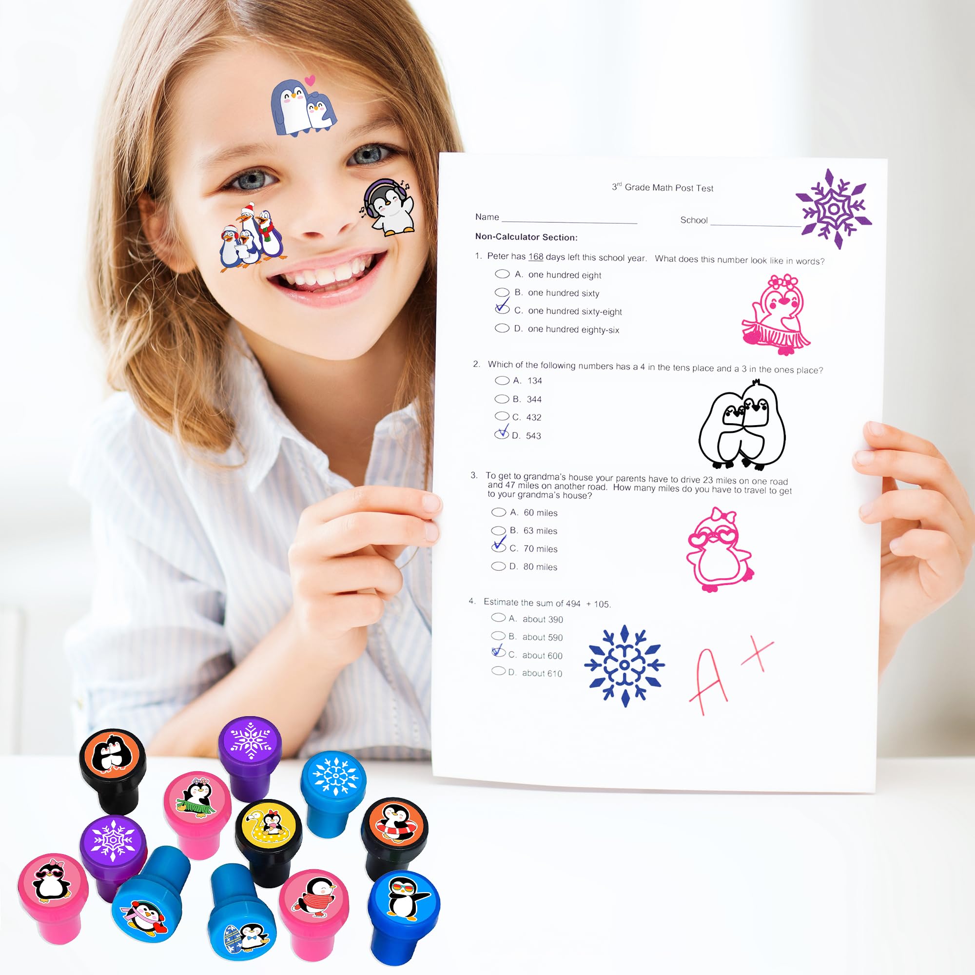 INKSOMOBA pingouin cadeaux récompenses classe pour motivation en classe