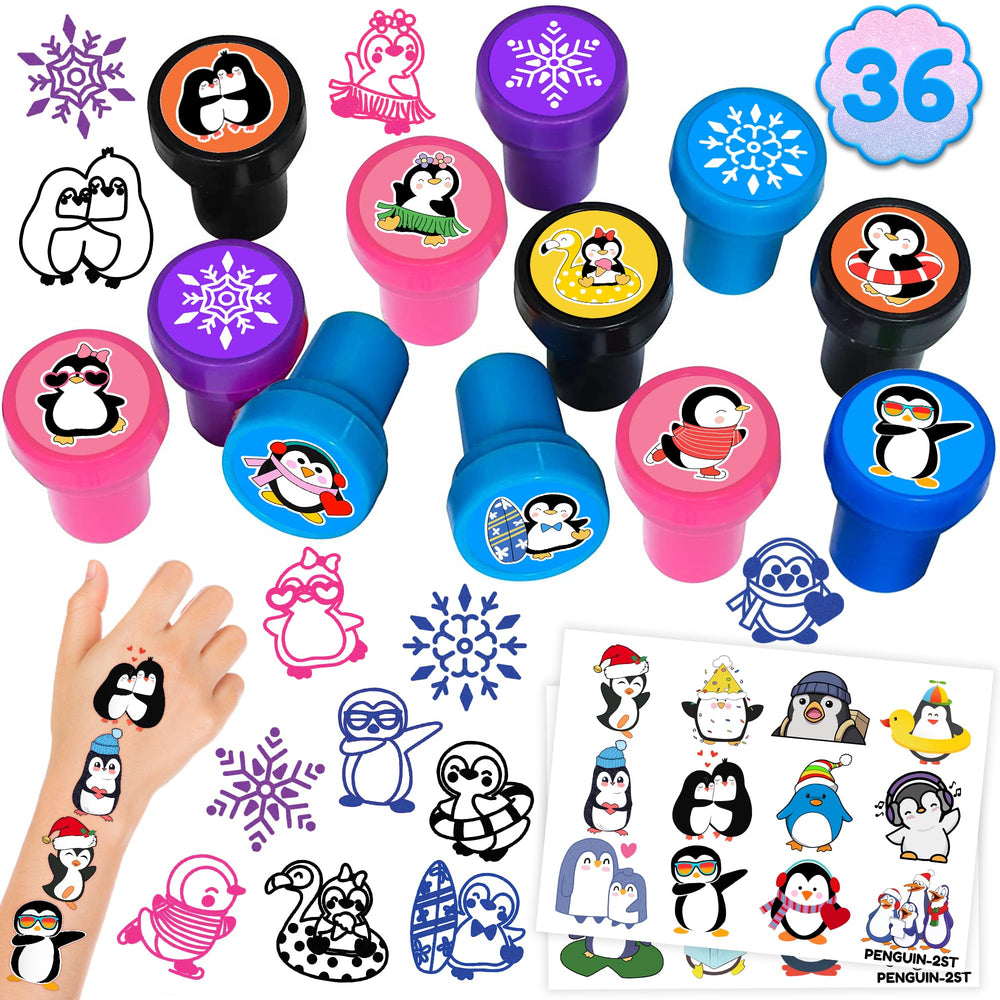 INKSOMOBA pingouin tampons 12 modèles pour activités hivernales créatives