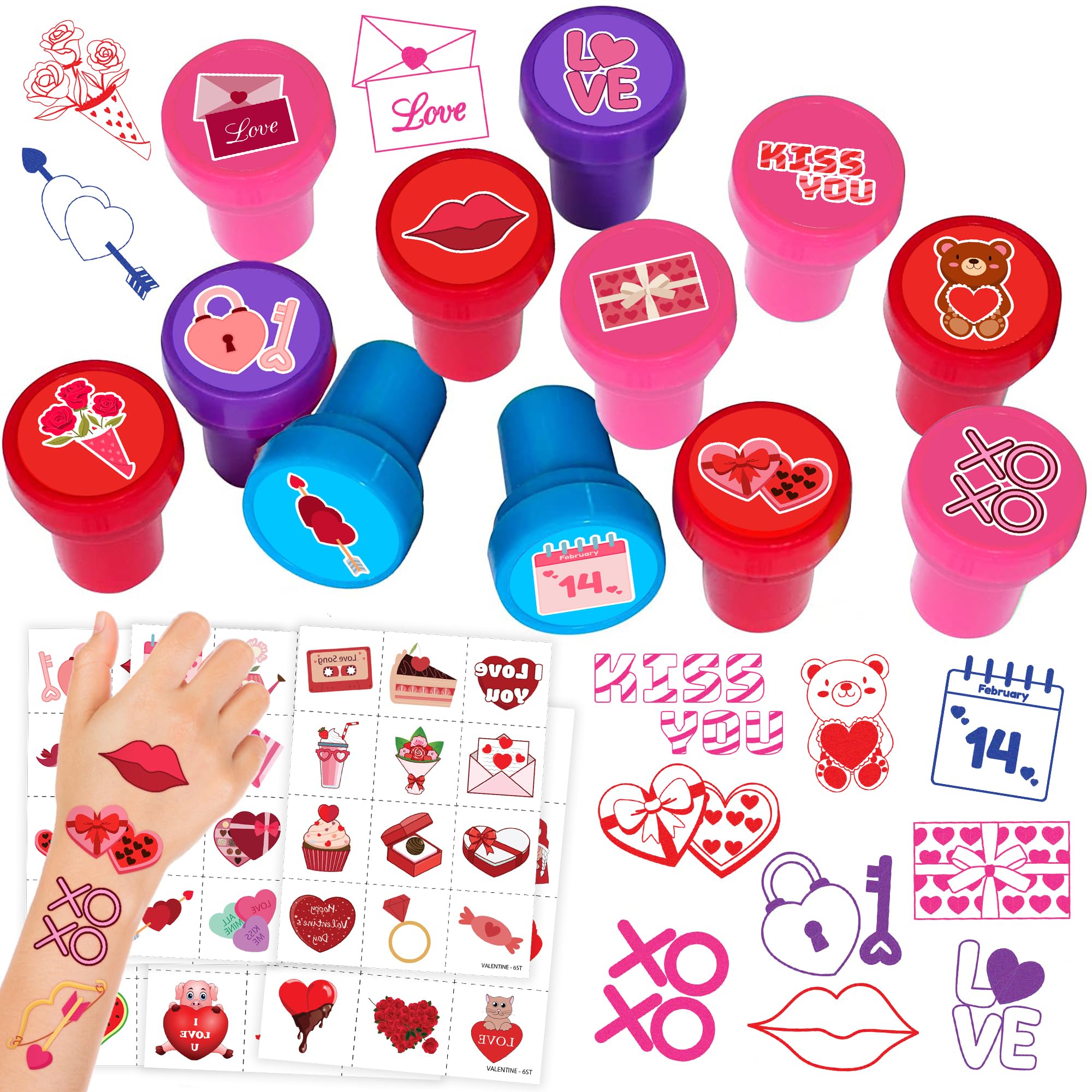 INKSOMOBA tampons Saint-Valentin coeurs – parfaits pour personnaliser cartes et paquets cadeaux.