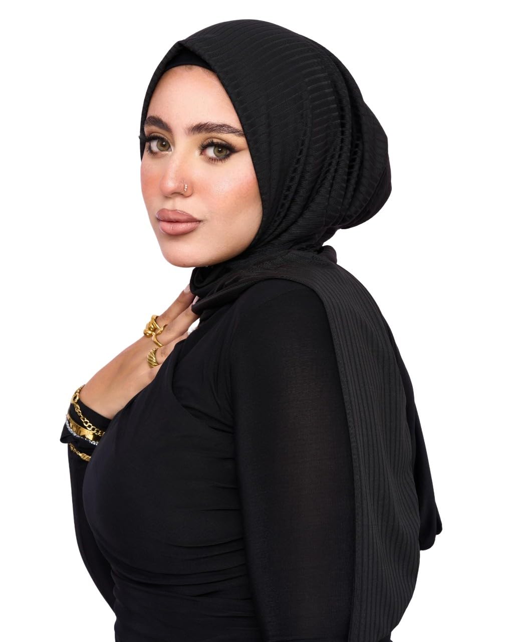INKY Turbans agrafe métallique noir – fixation sûre et ajustement rapide.