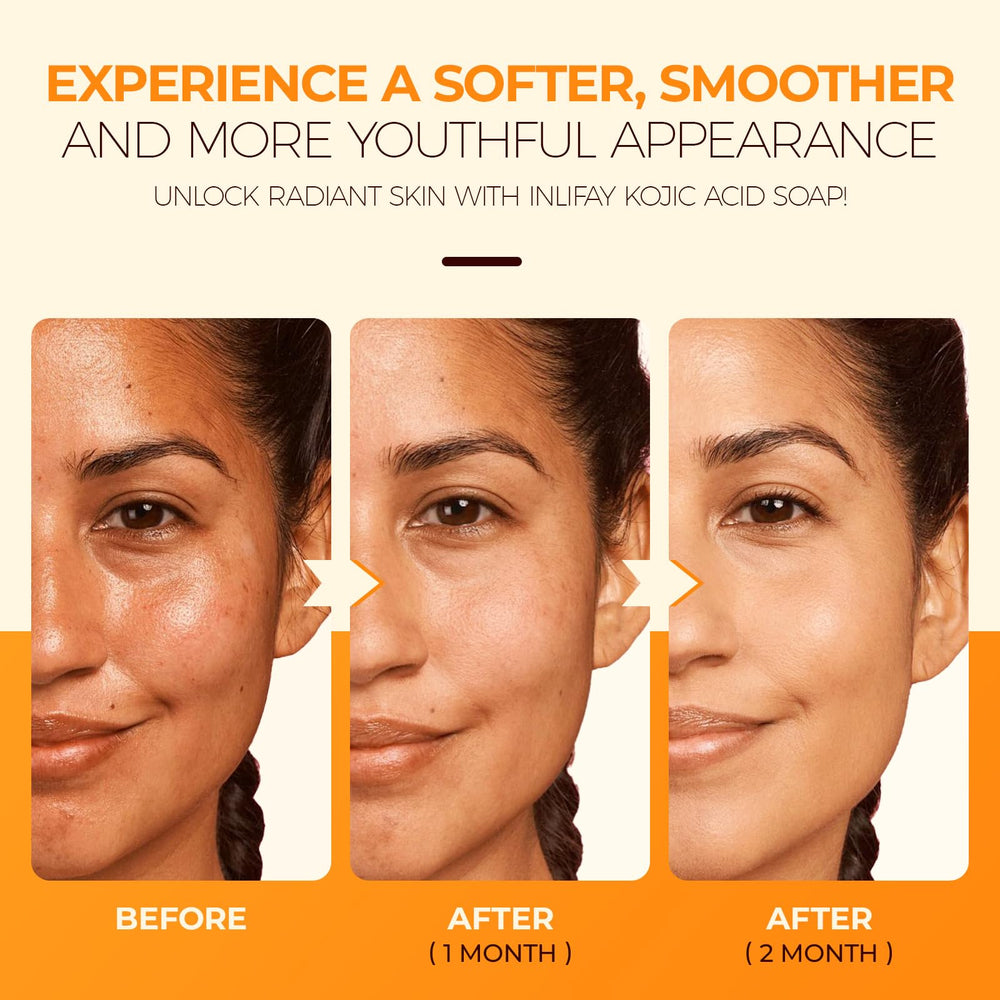 Inlifay Savon Curcuma Acide Kojique, visage et corps pour routine.