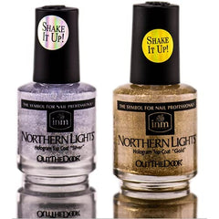 INM Vernis holographique Lumières du Nord – finition dorée scintillante pour un style festif.