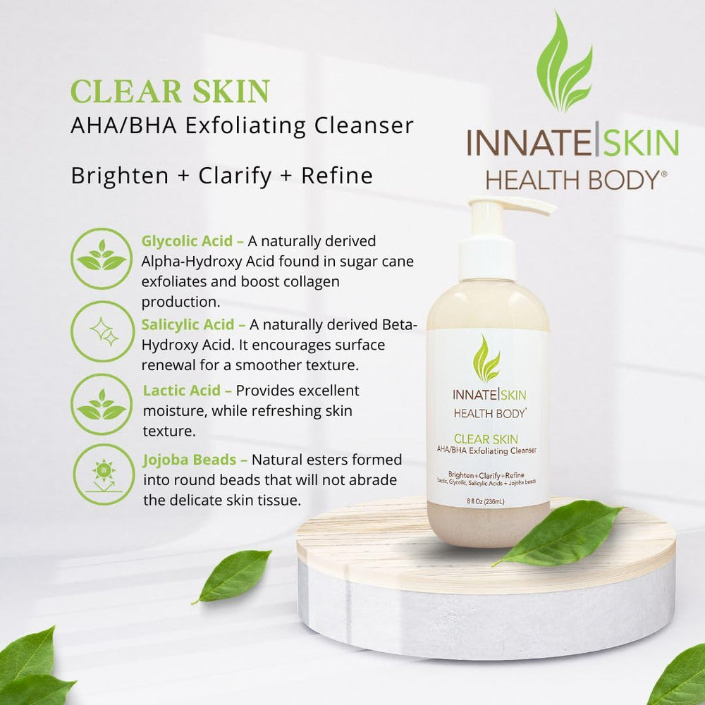 Innate Skin peau lumineuse et uniforme après utilisation du nettoyant.