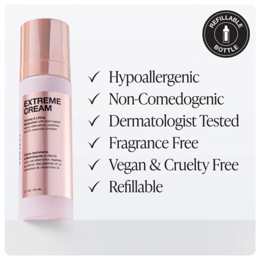 Formule avec céramides et peptides pour une peau plus ferme.