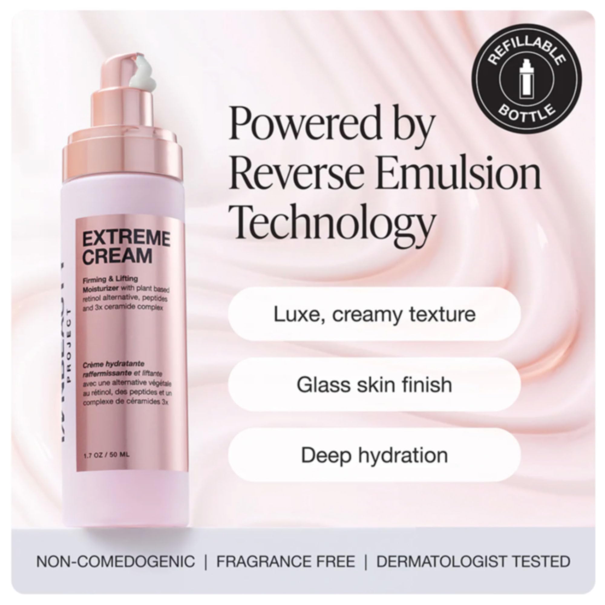 Texture luxueuse de Innbeauty Project Extreme Crème révèle un éclat naturel.