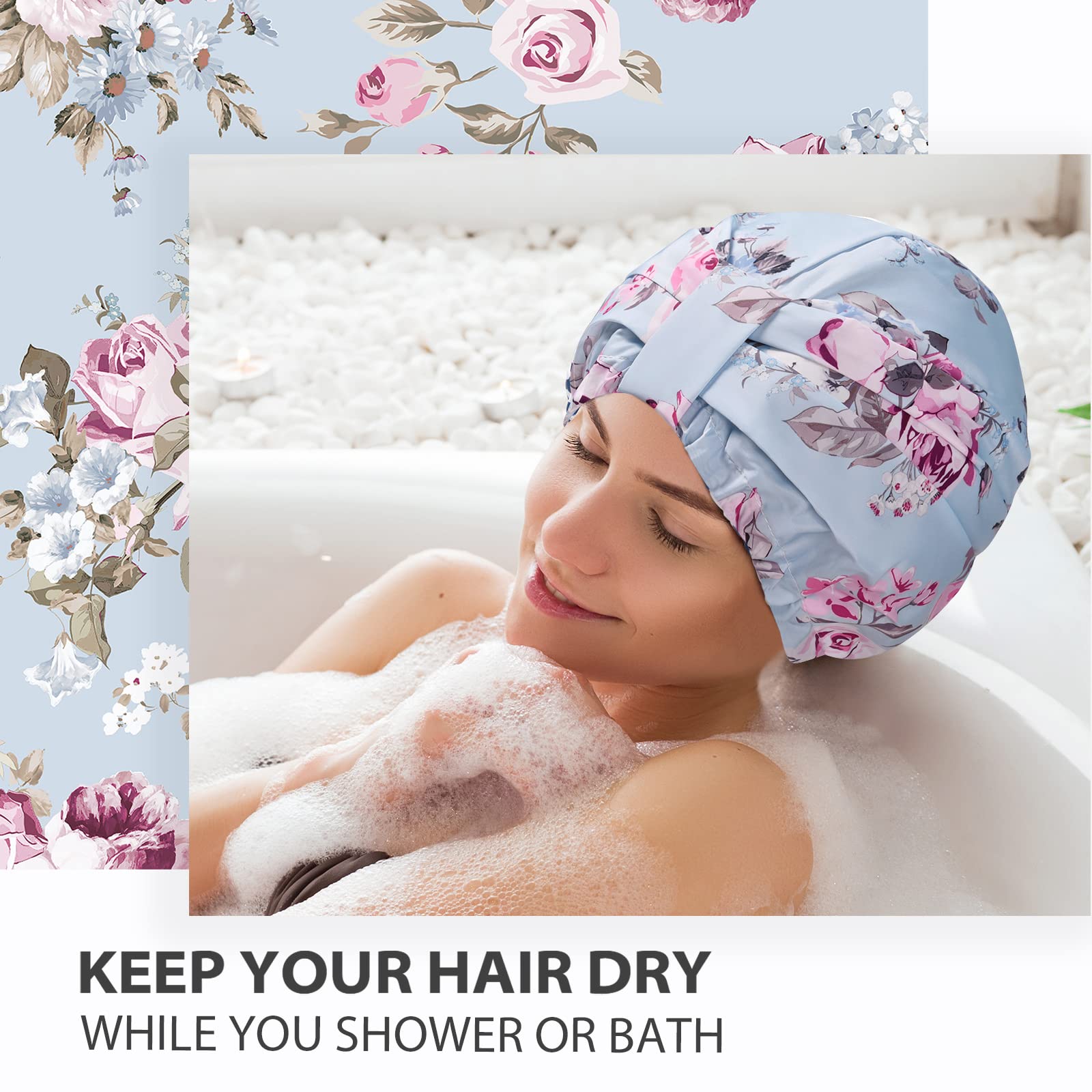 INNELO capuche douche grand format femme: s’adapte à tous les types de cheveux