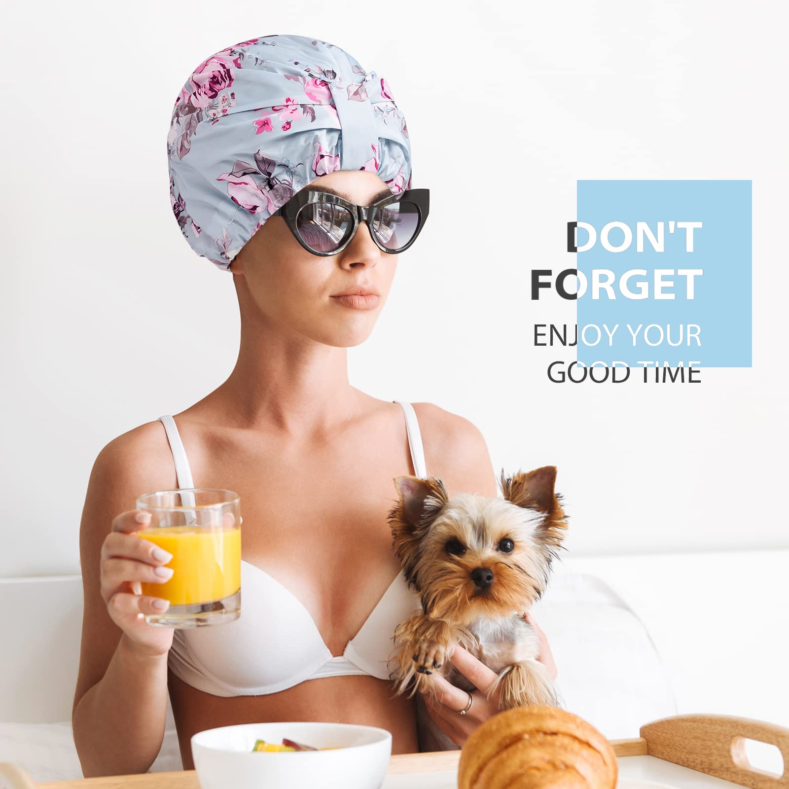 INNELO capuche douche multi usages: idéal pour maquillage et spa à domicile