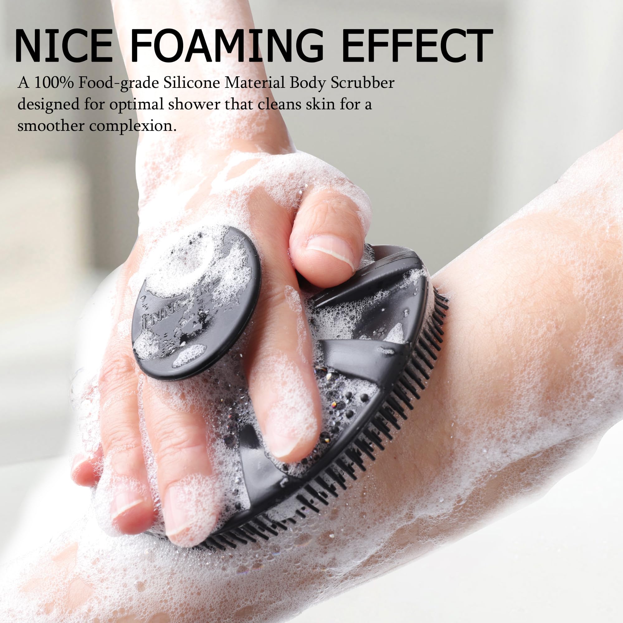 INNERNEED brosse-douche-silicone-durable-hygiene: matériau durable et hygiénique pour durer.