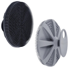 INNERNEED brosse-douche-silicone-ergonomique-poignee: prise en main sûre, lavage facilité.