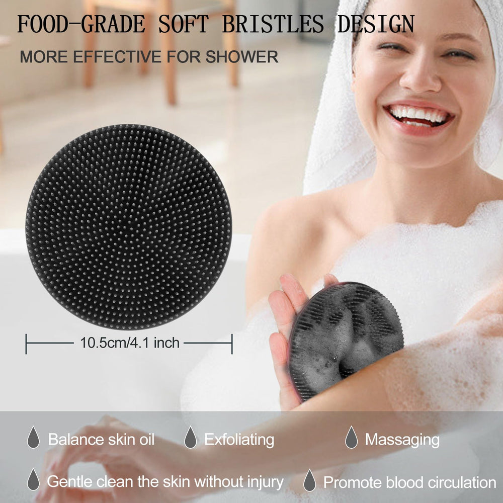 INNERNEED brosse-douche-silicone-mousse-exfoliation-douce: mousse généreuse et exfoliation douce.