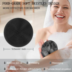 INNERNEED brosse-douche-silicone-mousse-exfoliation-douce: mousse généreuse et exfoliation douce.