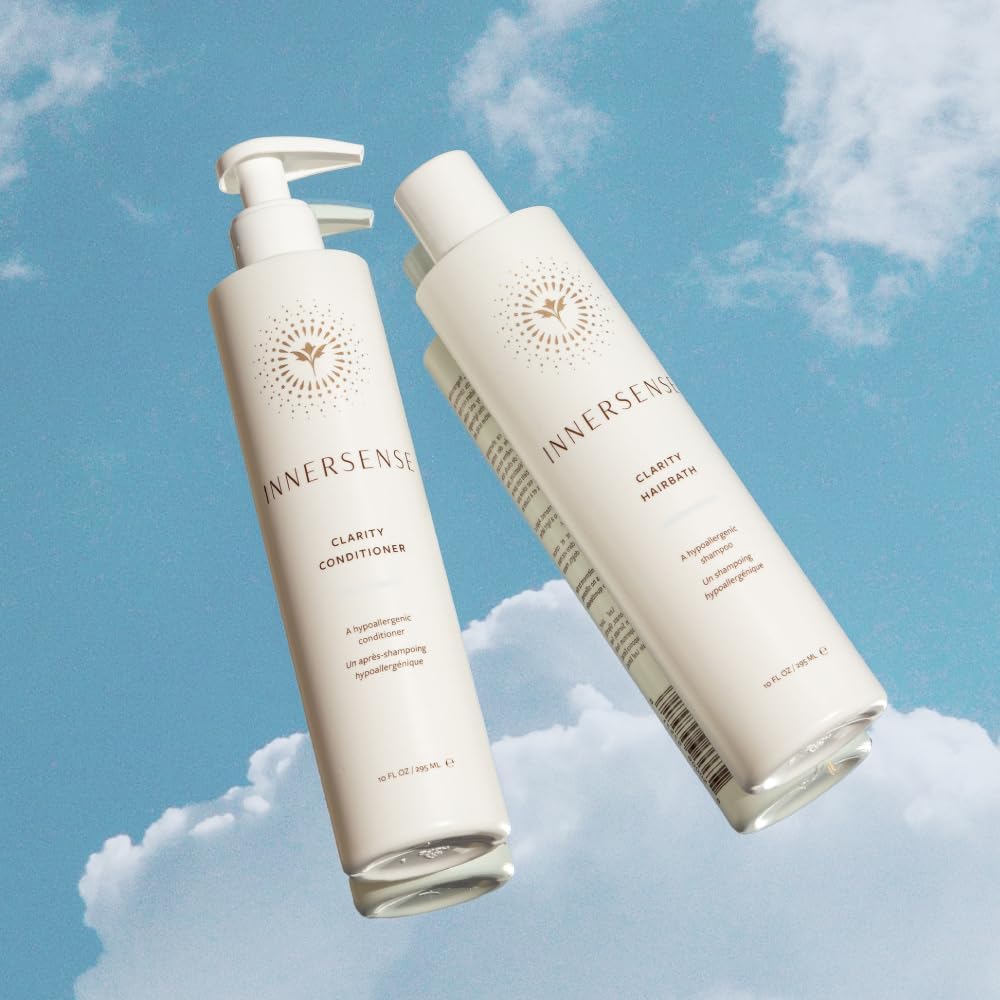 Soin cheveux hypoallergénique INNERSENSE pour peaux sensibles et cuir chevelu réactif.
