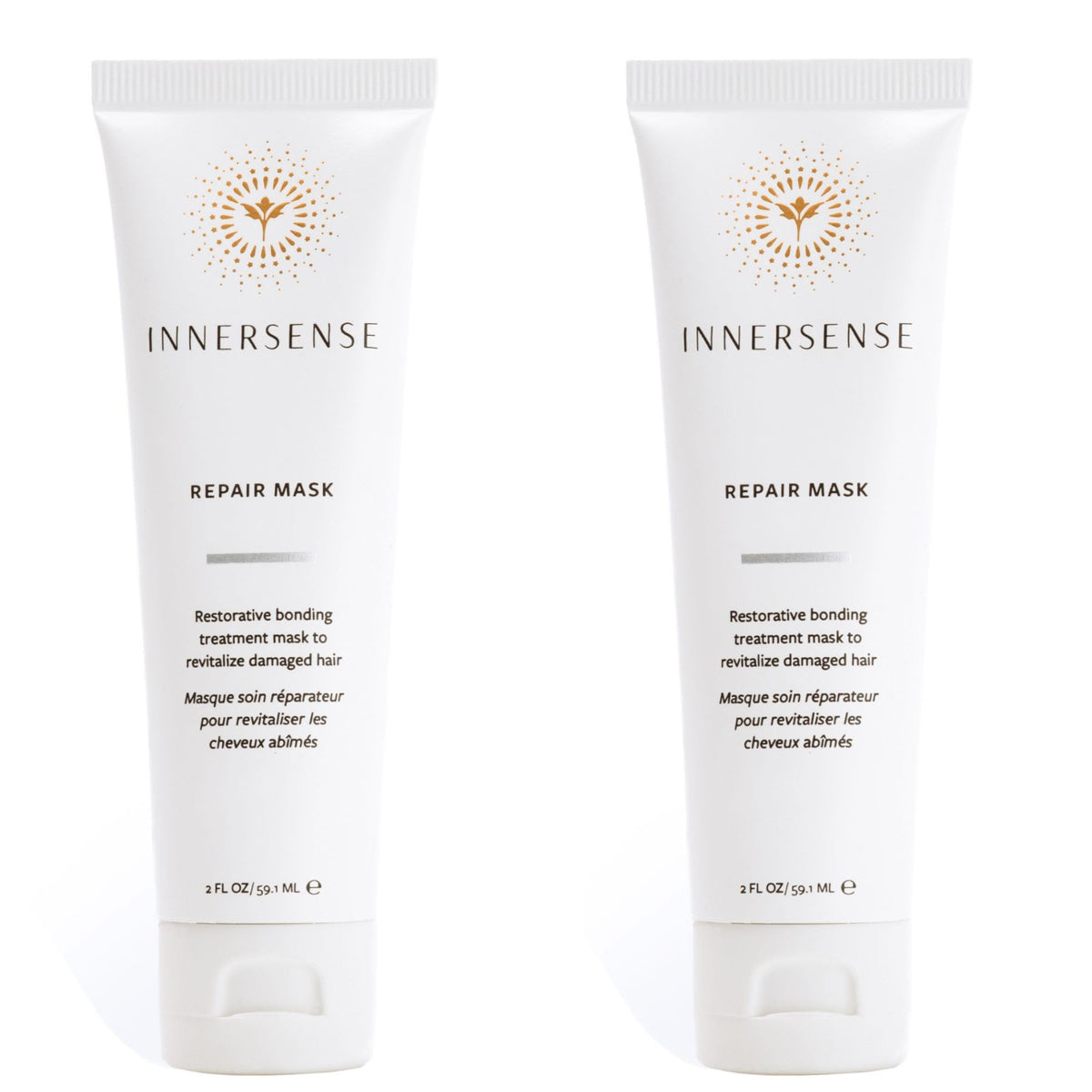 INNERSENSE Masque réparateur cheveux pack deux oz, cheveux plus forts et brillants