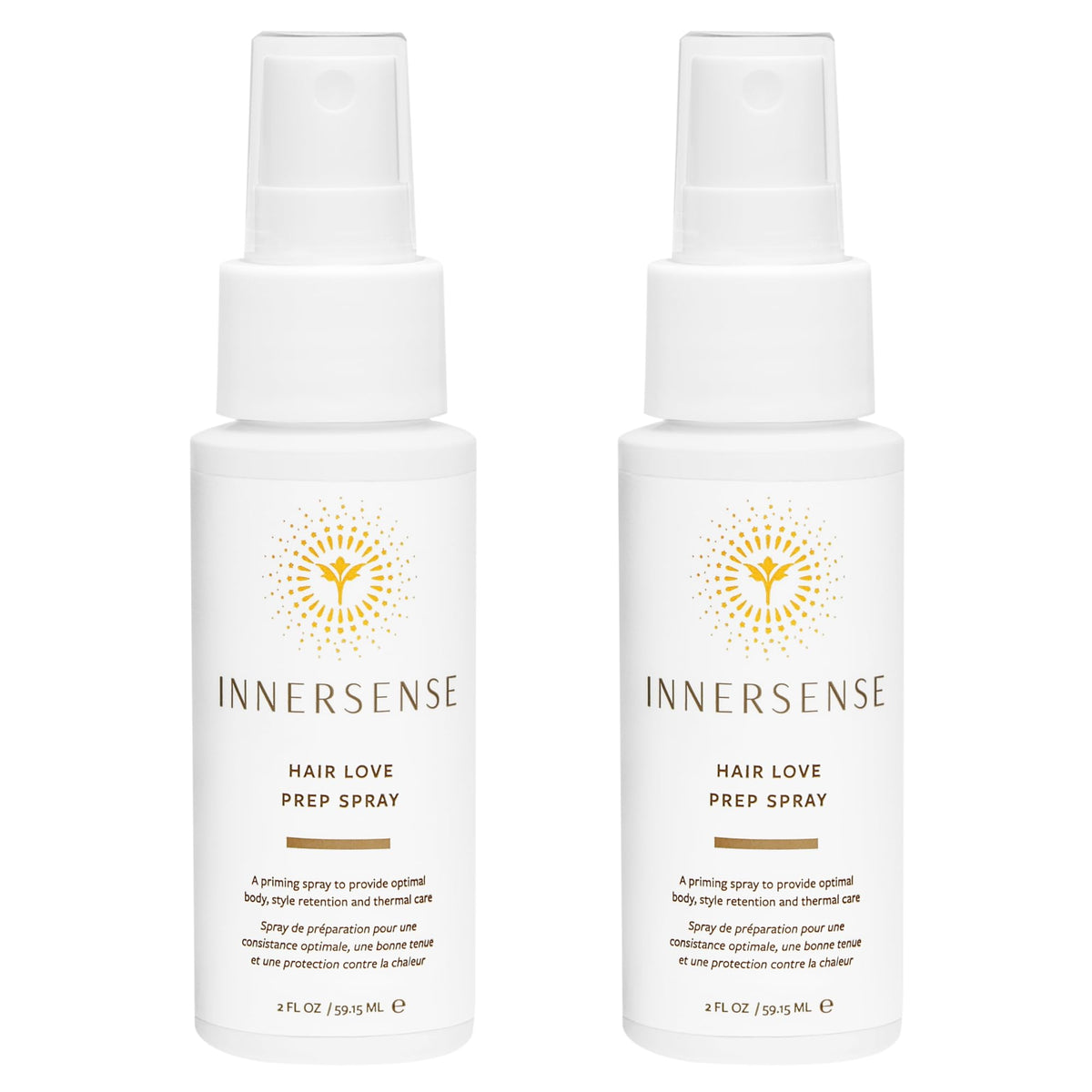 INNERSENSE Spray Préparateur, bouteille-pour, application fluide et tenue renforcée lors du coiffage
