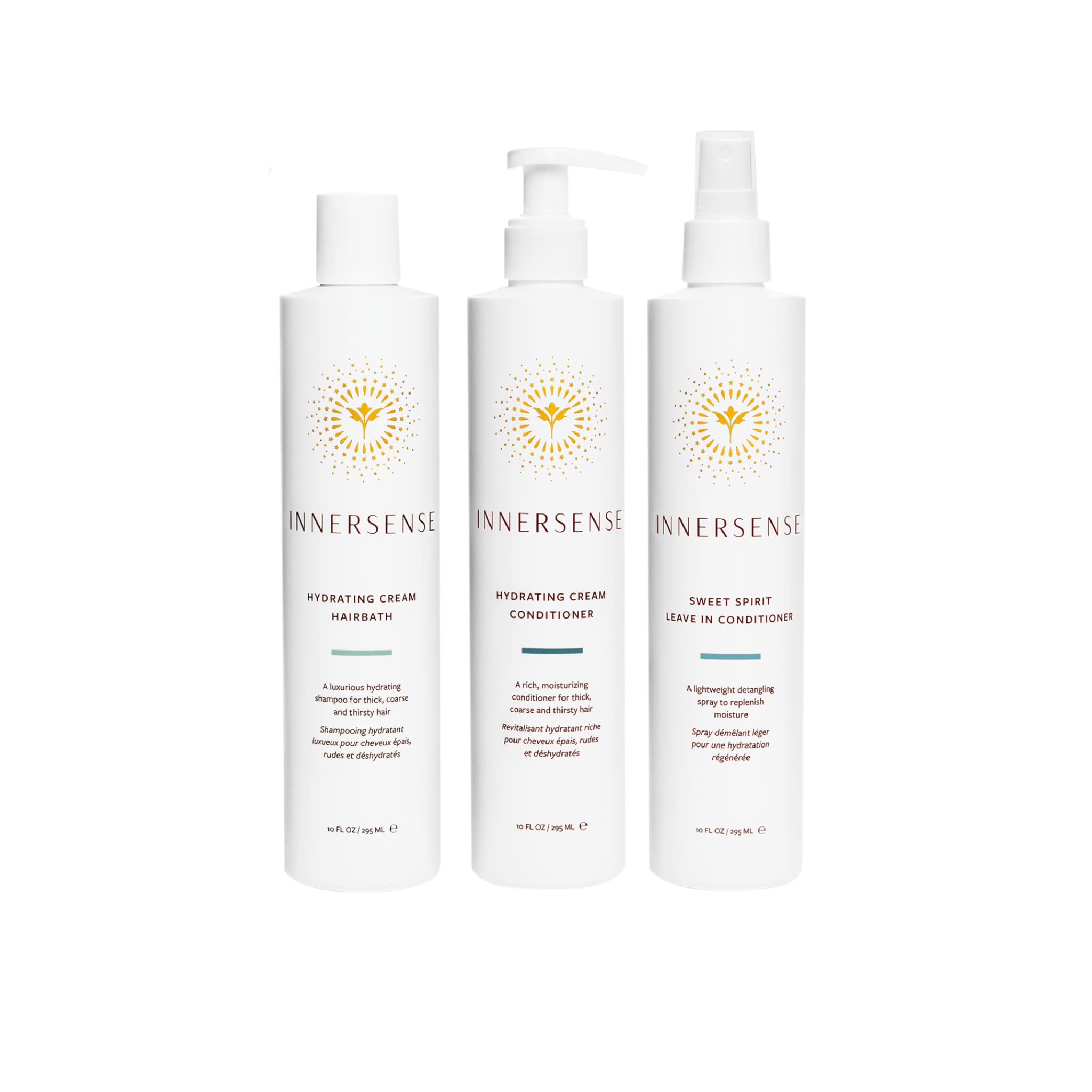 INNERSENSE Hydrate Trio: bain-crème hydratant pour cheveux épais et secs, texture douce
