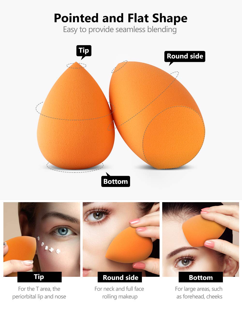 InnoGear éponges maquillage application crème fond de teint fluide homogène
