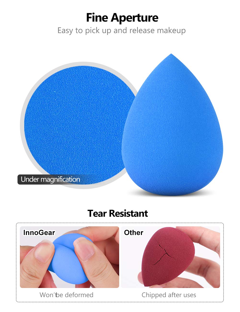 InnoGear éponges maquillage couleurs brillantes facilitant les étapes