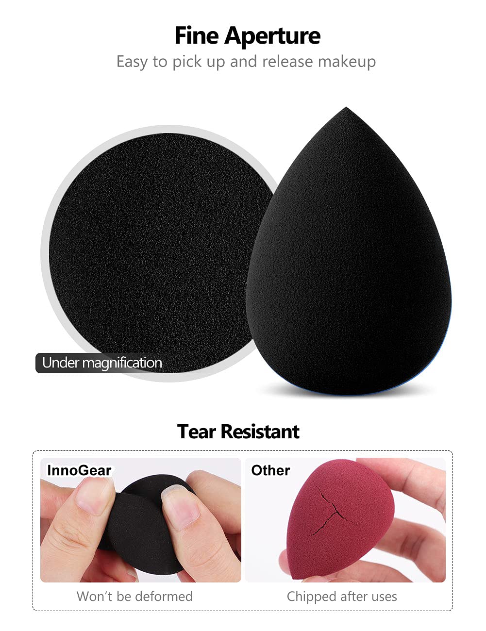 Éponge InnoGear douce et souple sans latex.