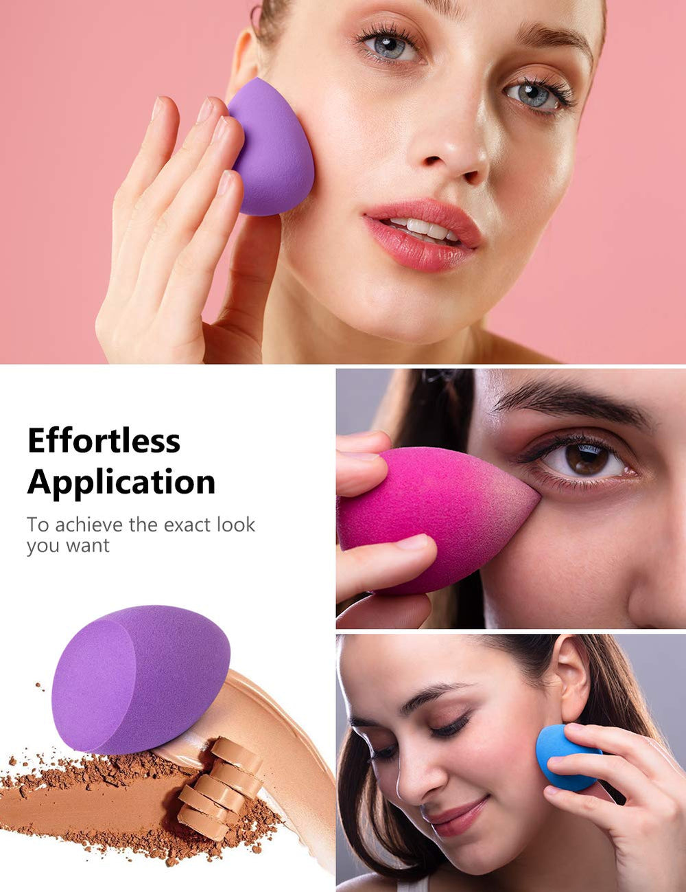 InnoGear éponges maquillage utilisation humide ou sèche pour finition lisse