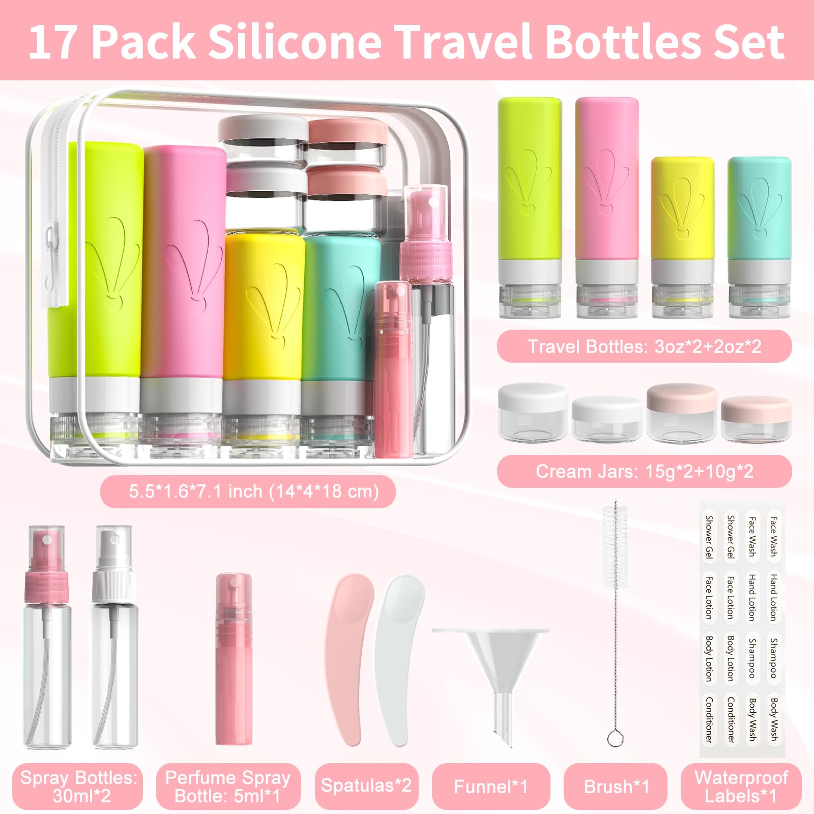 INSFIT bouteilles-silicone-antifuite système anti-goutte protège bagages