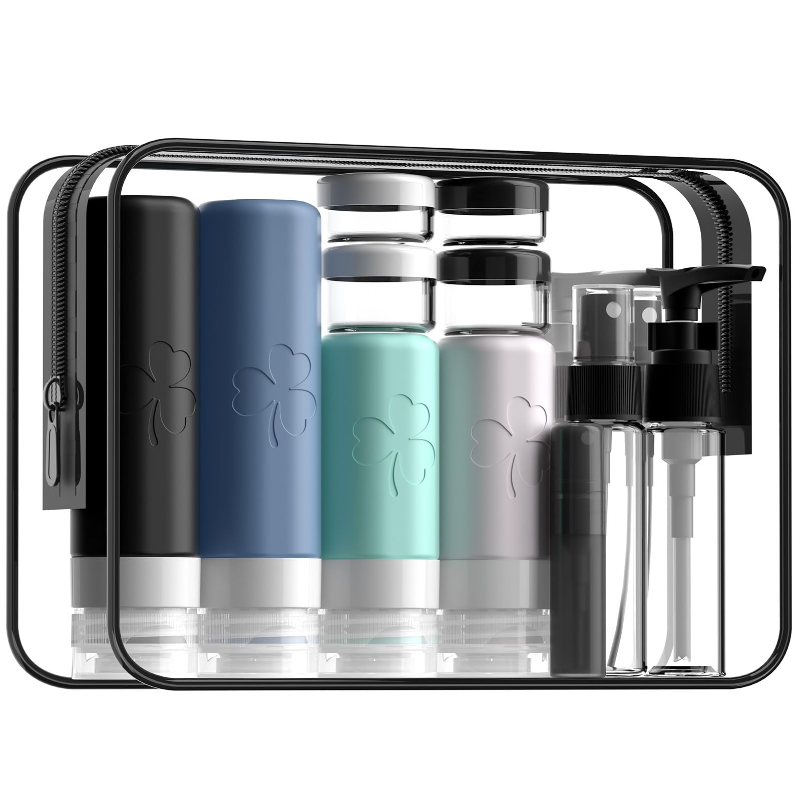 Insfit ensemble-bouteilles-voyage-23pc: kit pratique pour organiser vos essentiels en voyage.