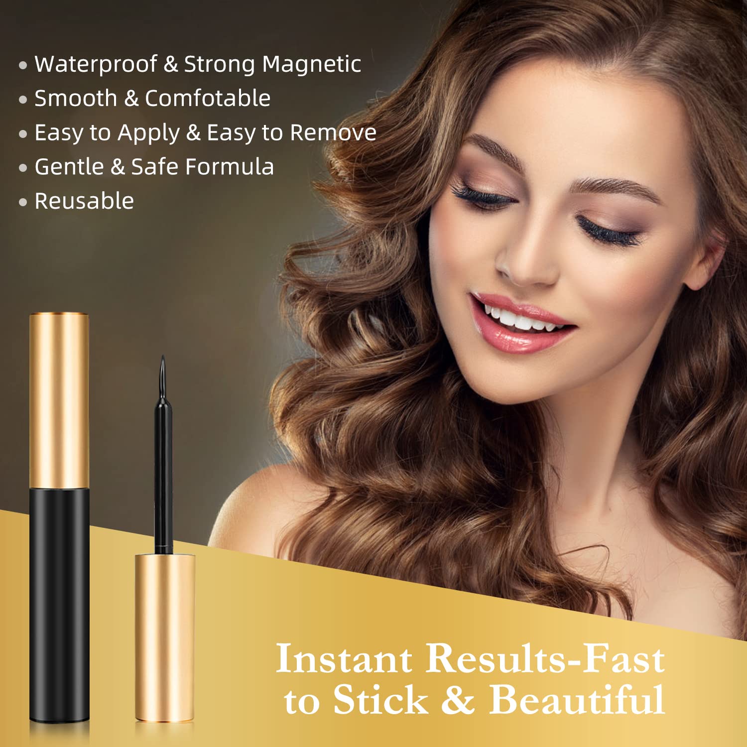 INSMART cils reutilisables et trait magnetique inclus permettent de multiples styles.