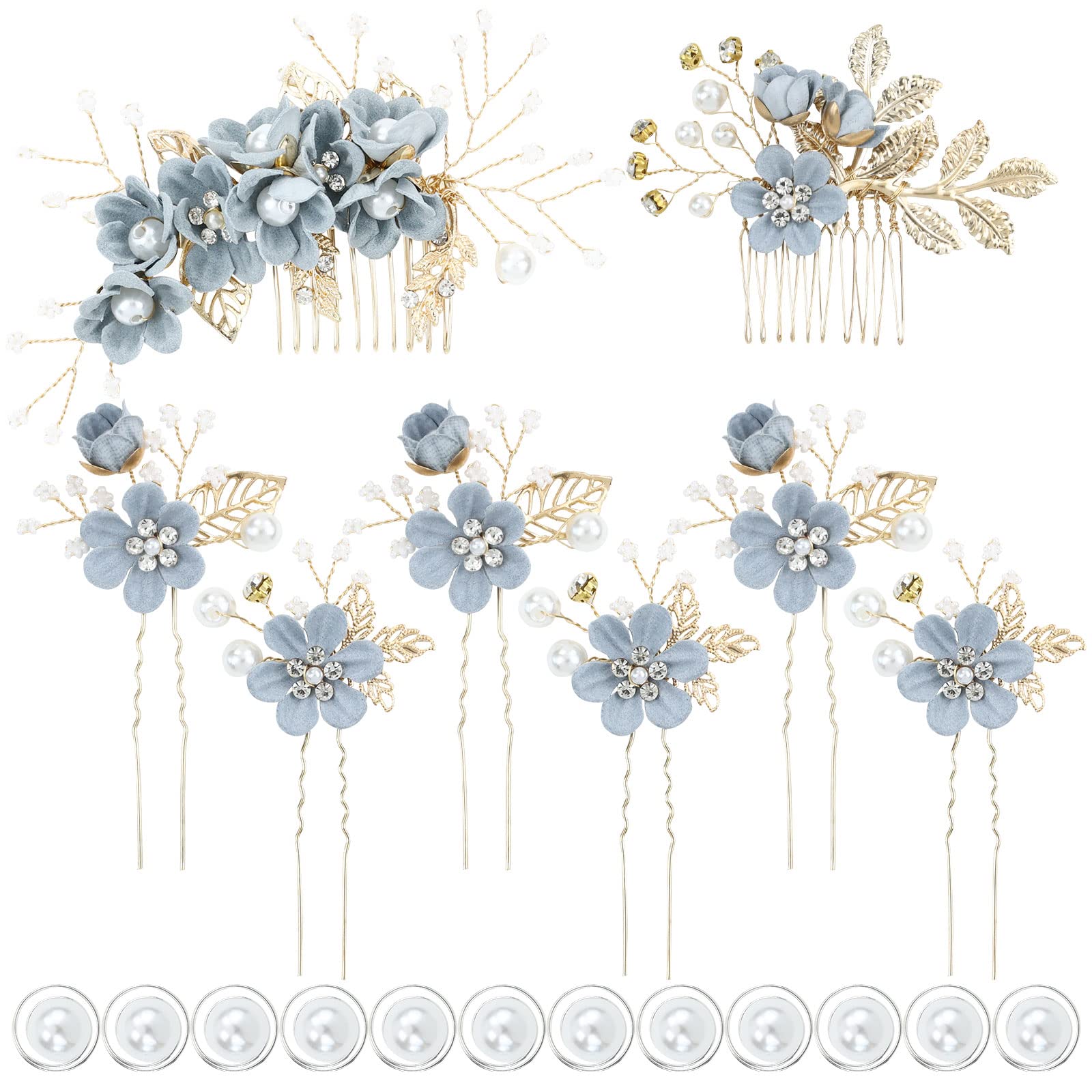 inSowni coiffe mariée fleurs bleues, allure romantique et raffinée