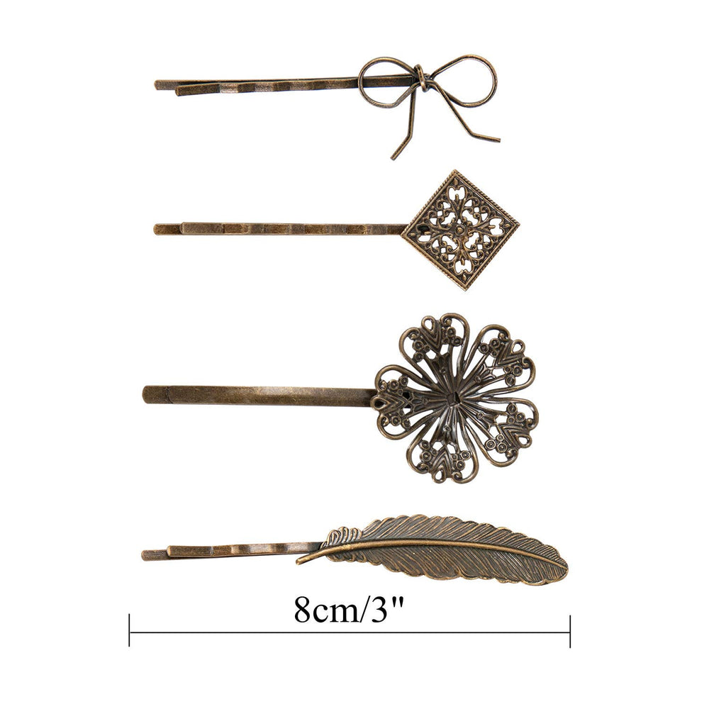 Broches cheveux insowni motif varié bronze vintage accessoire polyvalent.