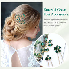 inSowni epingle en forme de U vert émeraude, option chic stabilisant la coiffure.