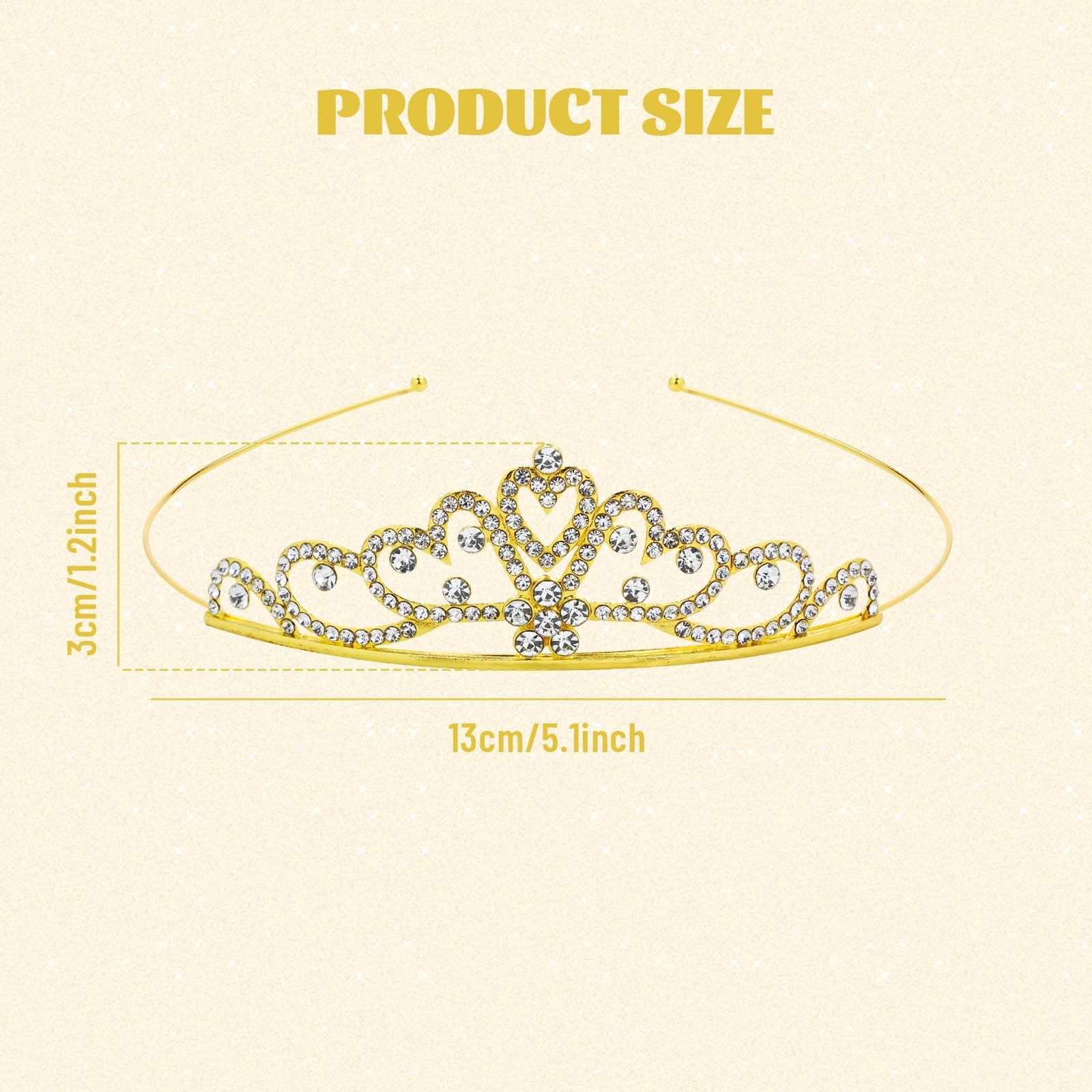 inSowni couronne or avec strass, accessoire chic pour mariée.