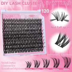 INSPEAUTY Flora Lash Clusters courbe en D et effet léger et aérien