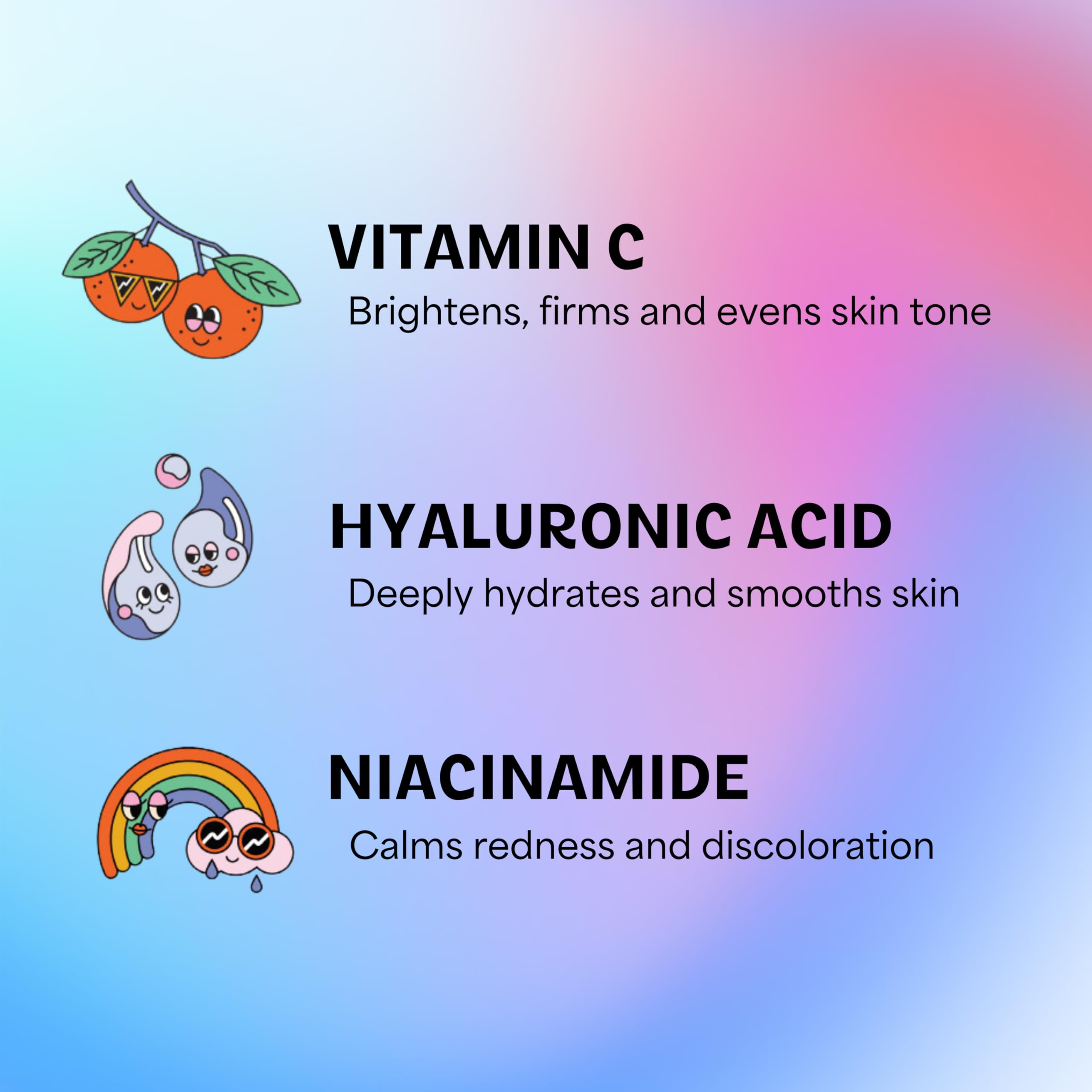 InstaNatural Besties Gel Vitamine C Hyaluronique – soin quotidien pour peau lumineuse et hydratée