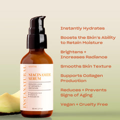 InstaNatural Niacinamide Sérum - Hyaluronique, peau repulpée et souple.