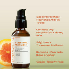 InstaNatural Sérum Hyaluronique en bouteille pompe, absorption rapide