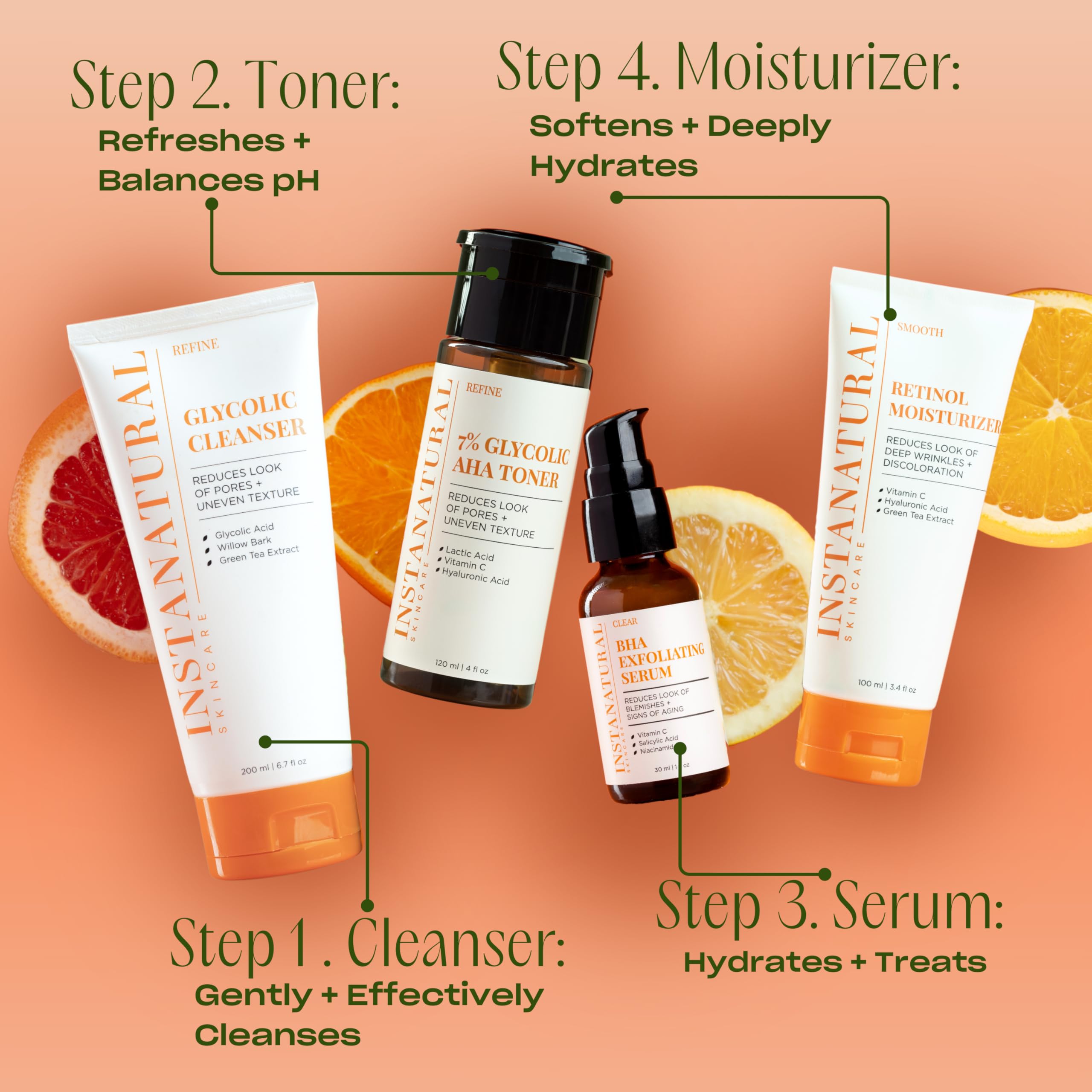 InstaNatural Texture Peau – douceur et peau plus satinée après usage.