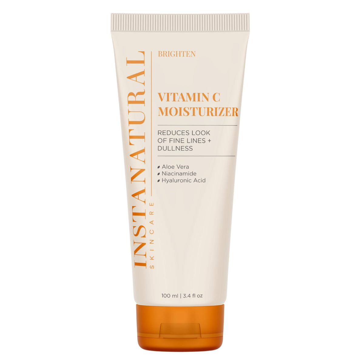 InstaNatural Vitamine C Crème Visage – bouteille prête à hydrater en profondeur.
