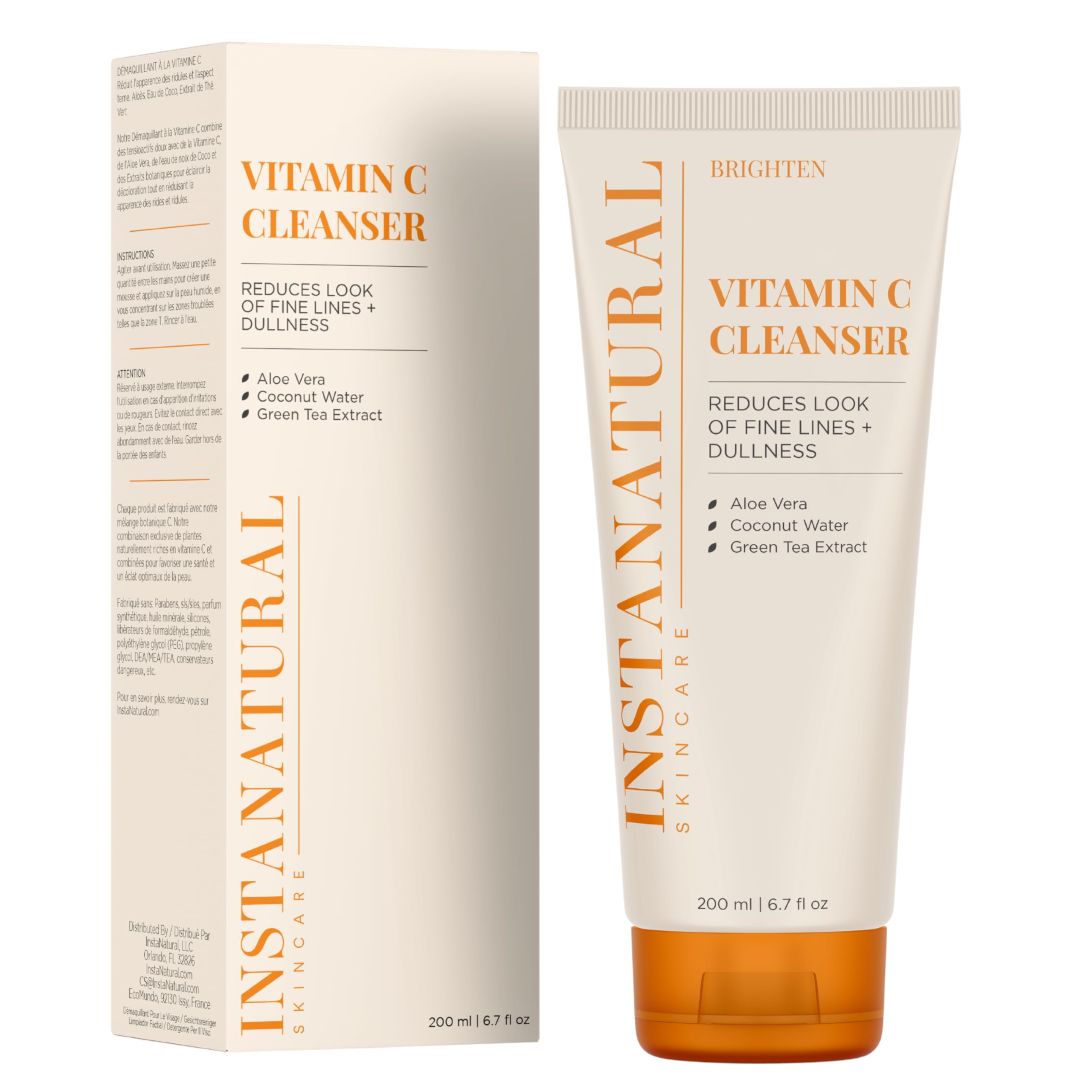 InstaNatural Vitamine C Nettoyant – mousse légère nettoyante pour une peau douce.