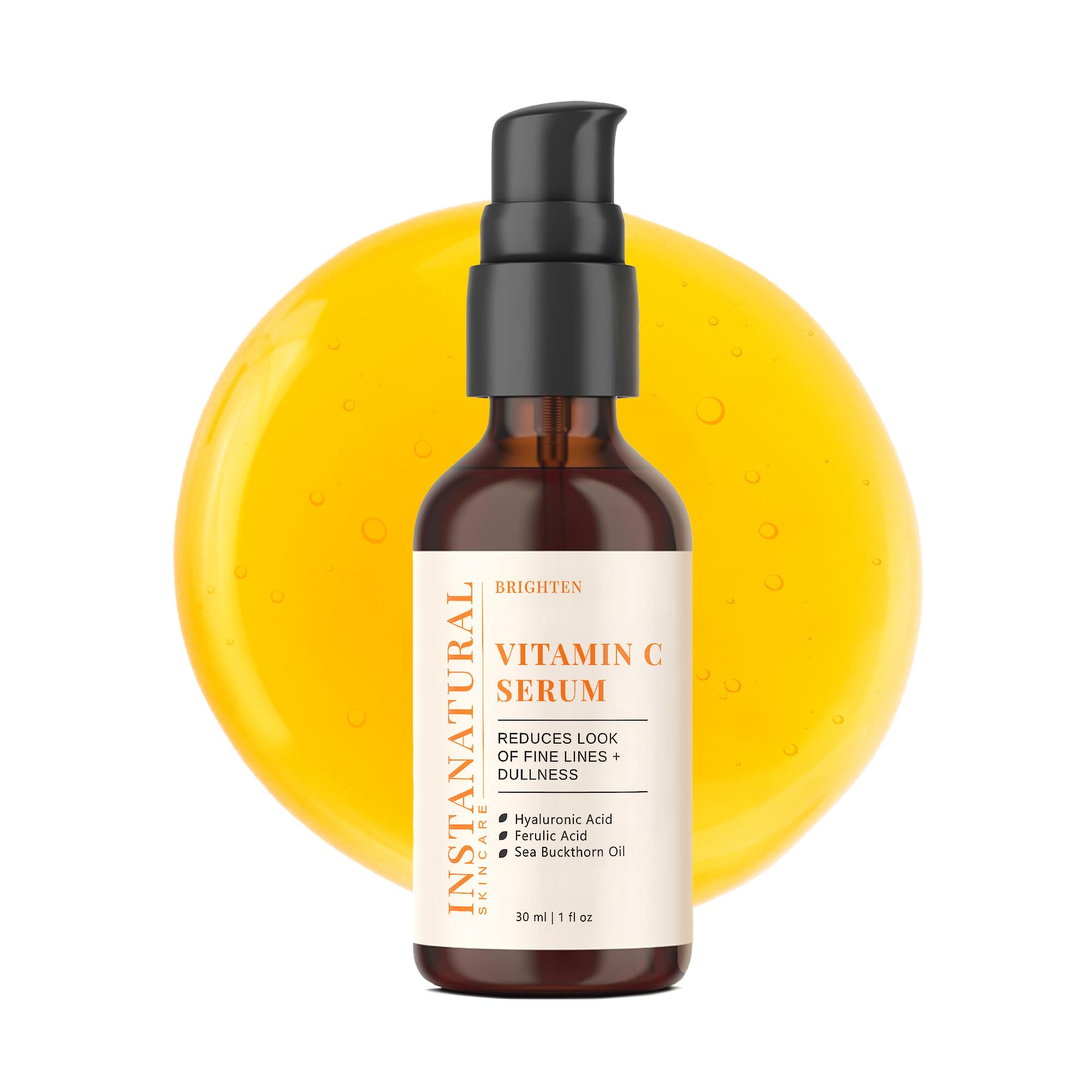 Sérum InstaNatural Vitamine C visage en flacon pompe, éclaircit et hydrate