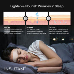 Insutam patch visage-relaxation-nuit, maintien confortable pendant le sommeil et peau plus lisse.