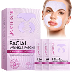 Patchs frontaux Insutam en hydrogel pour lisser les rides et hydrater la peau toute la nuit.
