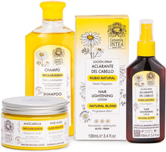 Intea Camomille, lotion éclaircissante pour cheveux, éclaircit les mèches en douceur pour un blond naturel.