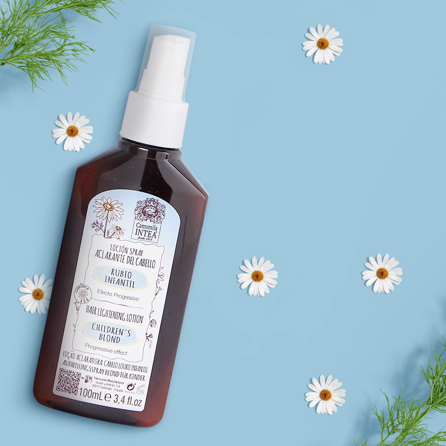 Après-shampoing Intea Kids à la camomille, démêlage facile pour cheveux fins.