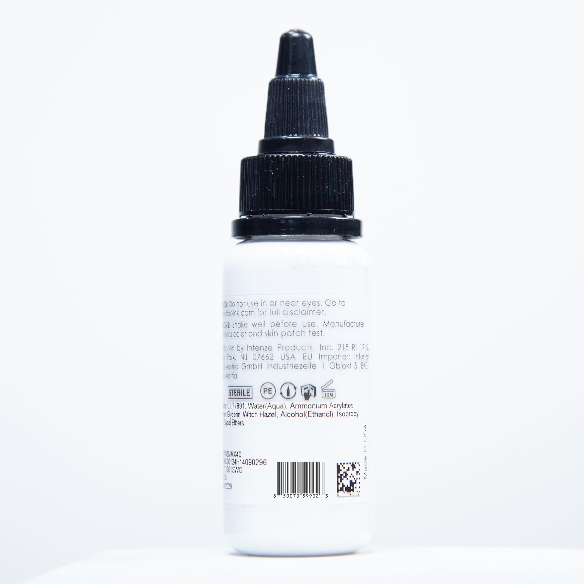 Intenze encre tatouage blanche opaque 1oz, couleurs blanches éclatantes pour détails précis