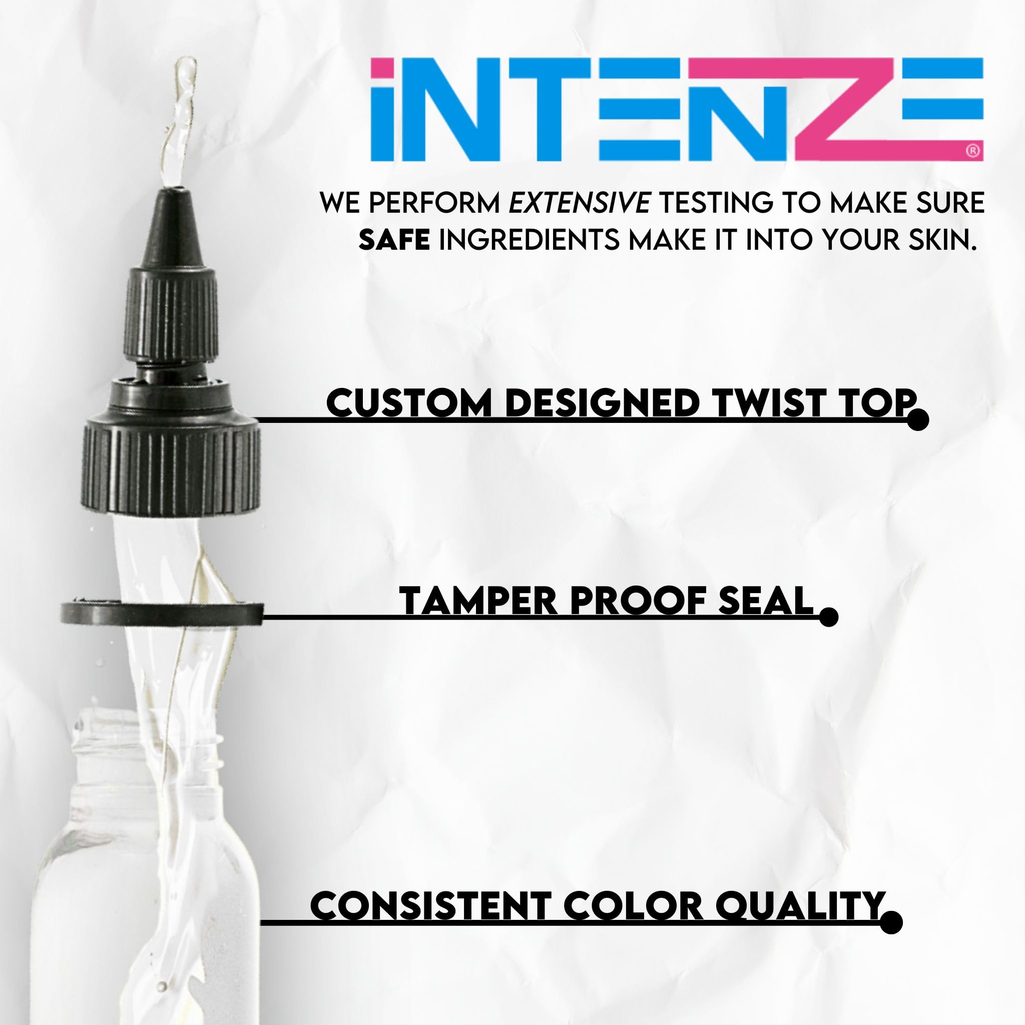 Intenze encre tatouage blanche opaque 1oz, couverture peau idéale pour les détails