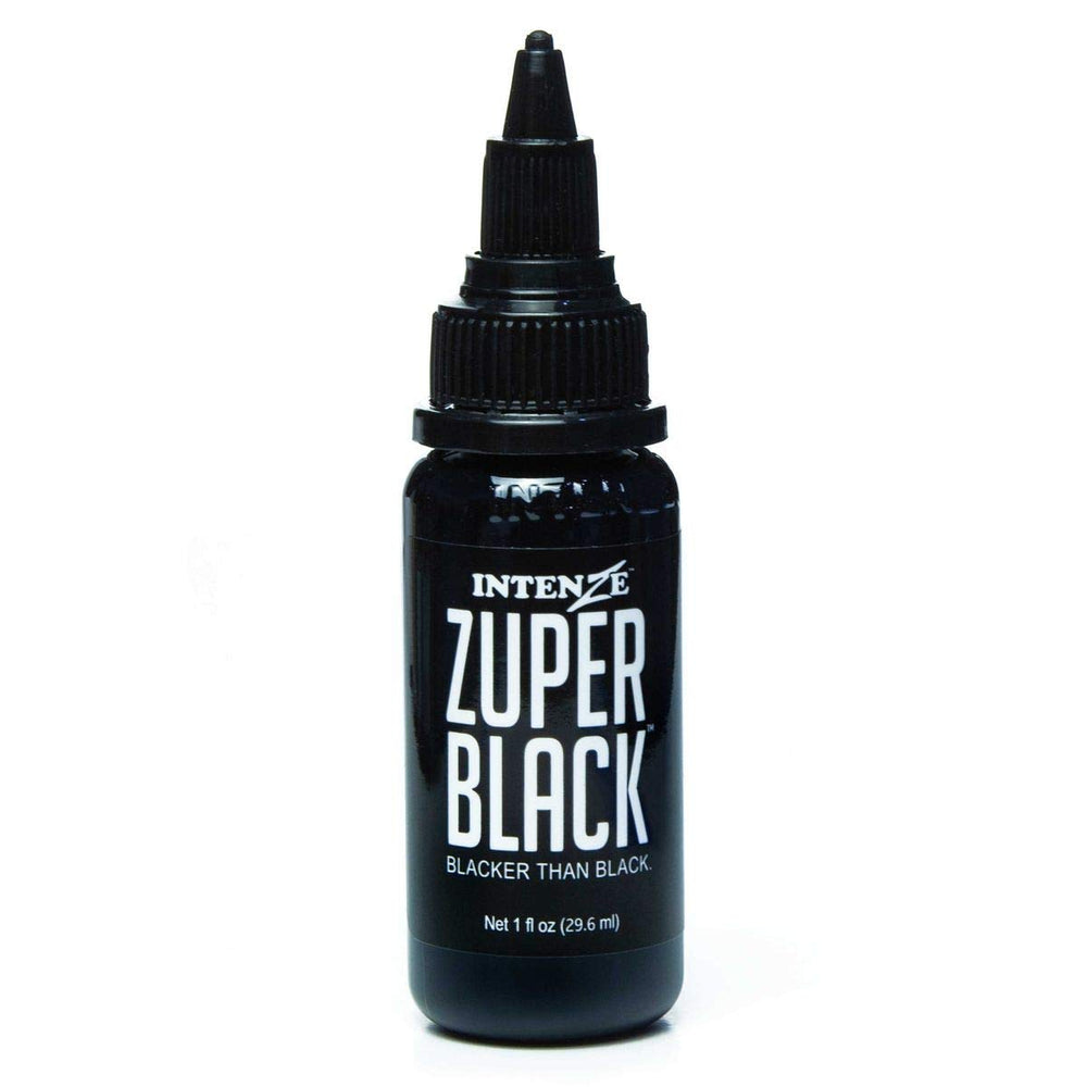 Intenze ZUPER Noir, bouteille d'encre, idéale pour les contours nets.