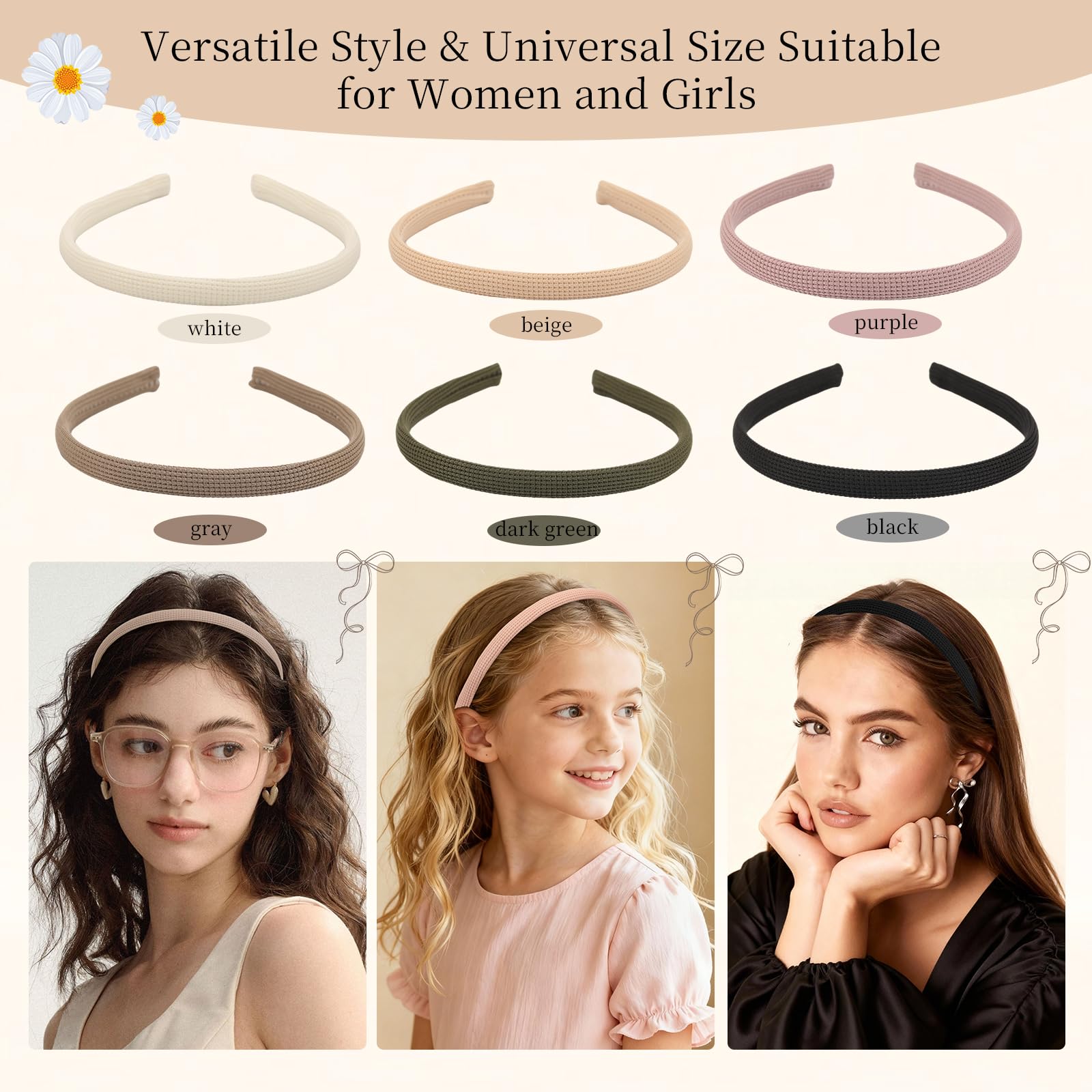 Bandeau fin violet Interesse, touche colorée pour looks décontractés ou formels.